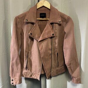 Liverpool Women’s Dusty Pink Denim Moto Jacket Size M